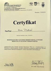 certyfikat szkolenie dietetyk kliniczny Ewa Pietraś